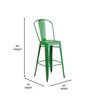 Flash Furniture Distressed Green Metal Stool ET-3534-30-GN-GG
